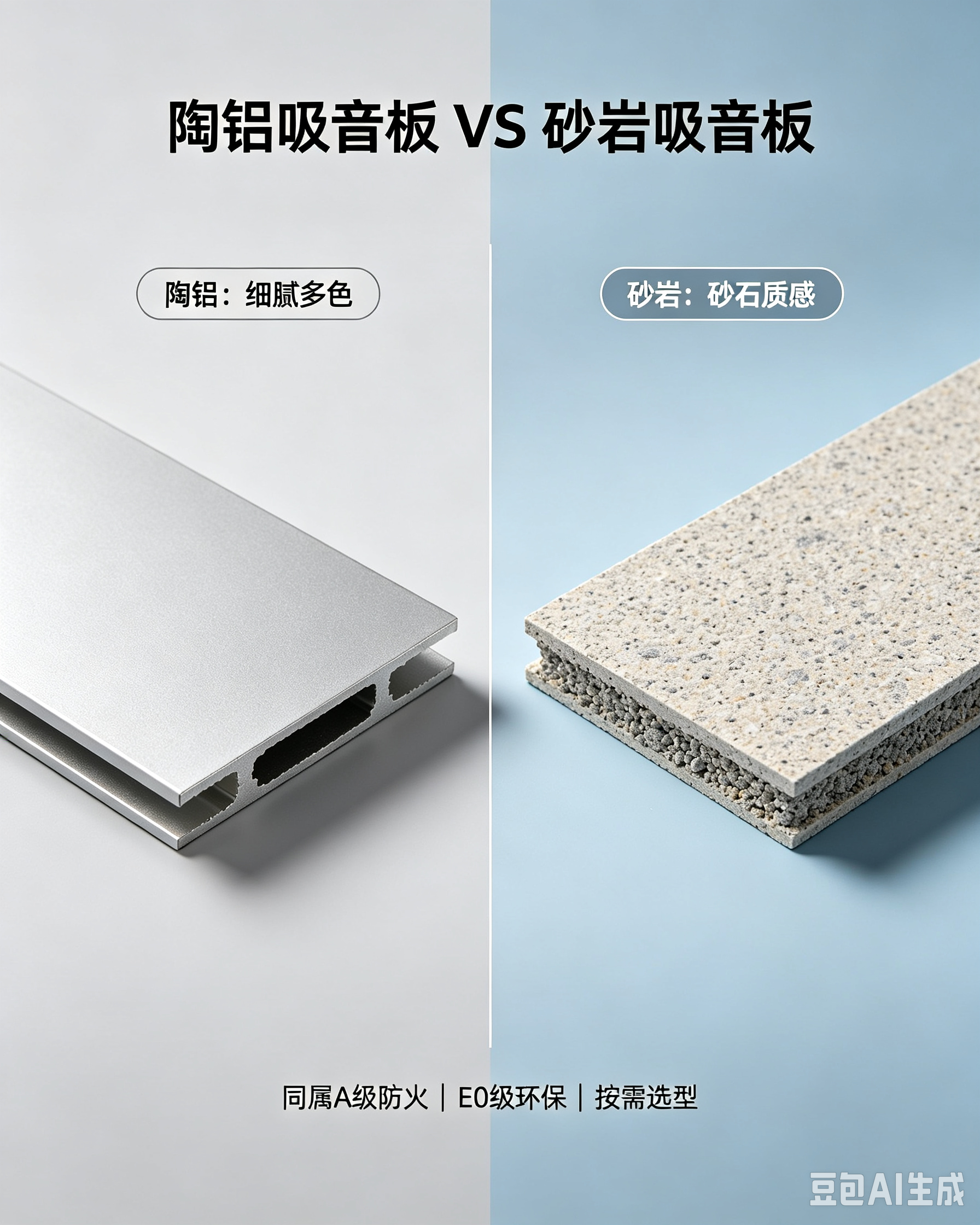 陶鋁吸音板和砂巖吸音板哪個更好？性能、場景橫向對比