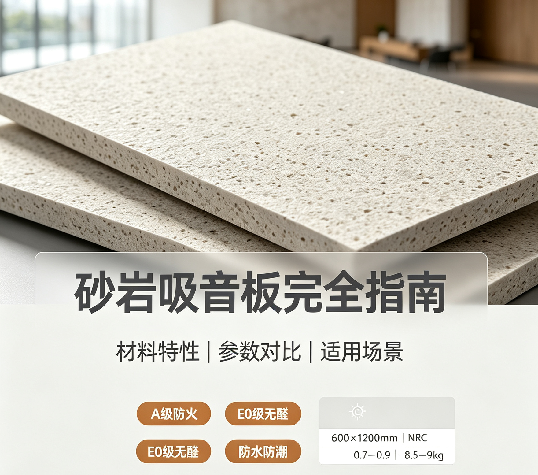 什么是砂巖吸音板？公裝項目選砂巖還是聚酯纖維還是木質板？